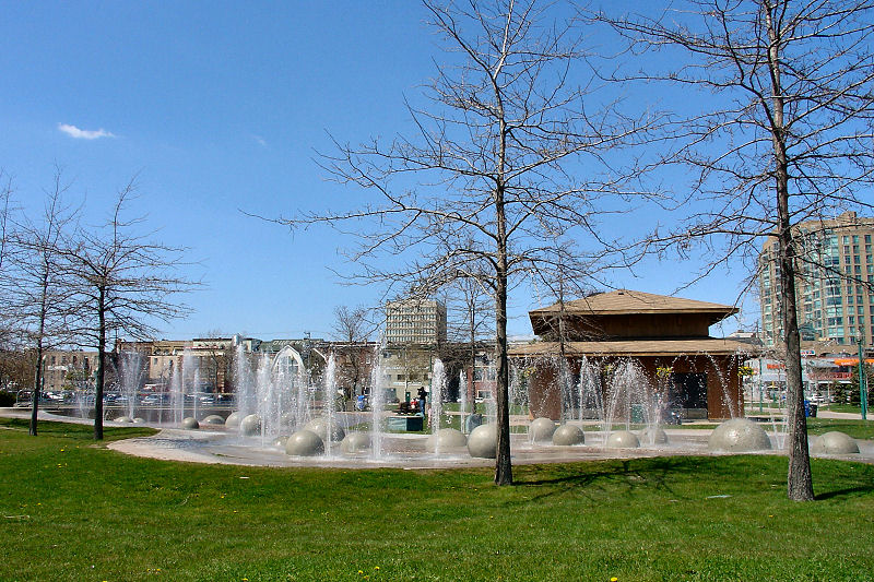 Another view of fountain in Barrie park
