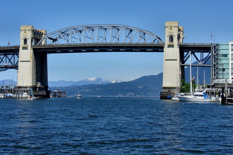 The Burrard Street Bridge from the water taxi