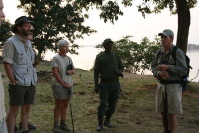 Our guide Joe, describing procedures for a walking safari