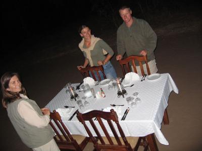 Dinner with Rulof and Helen, on the banks of the Zambezi