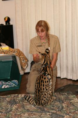 Bonnie with serval cat
