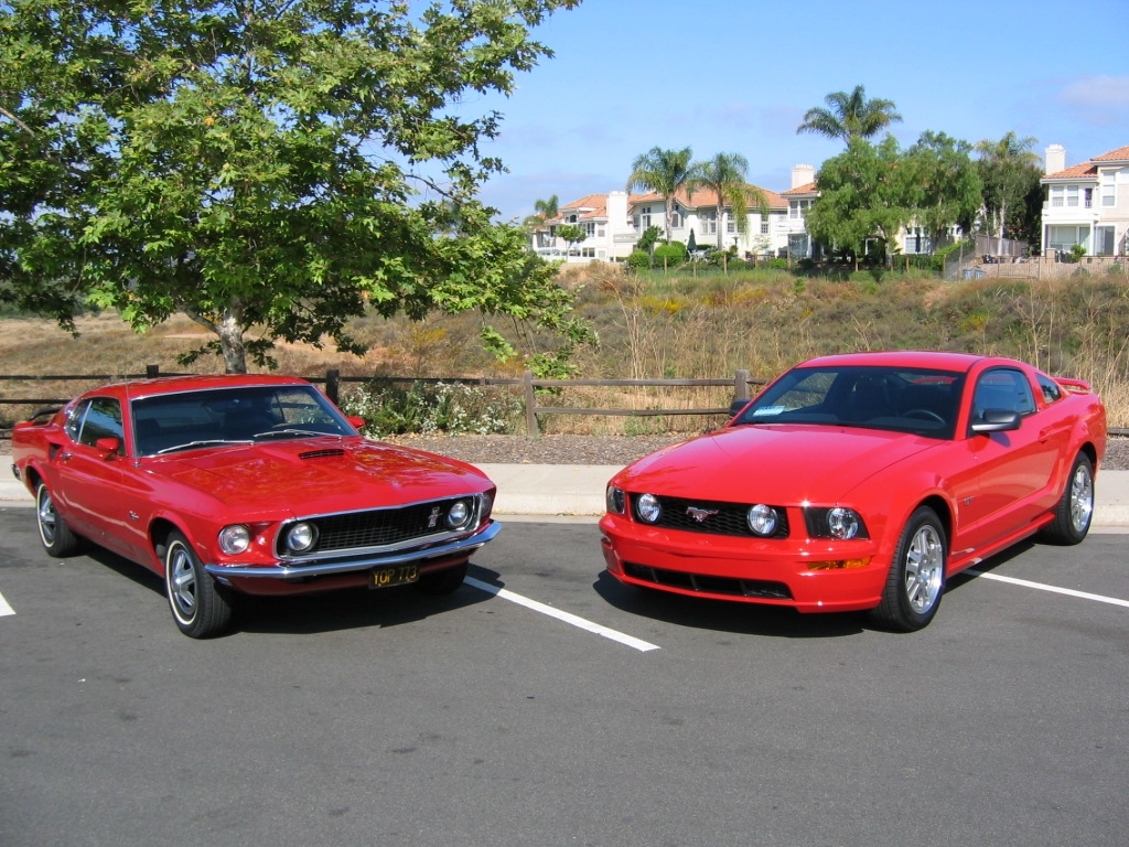 Our 1969 and 2005 Mustangs