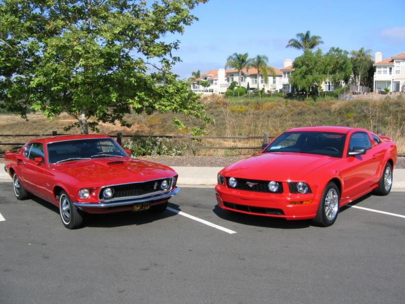 Our 1969 and 2005 Mustangs