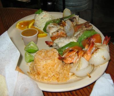 Shrimp and Fish BBQ on skewers, Yeah!