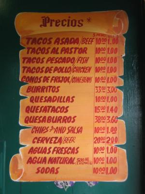 Nice menu and prices, right next door to Hussongs Cantina.