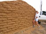 Audrey points out adobe construction at an old copper mill