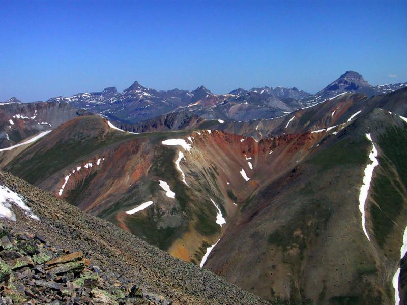 Skyline View of Uncompahgre Group....There is Wetterhorn Again (Sharp Peak on Left, Just Right of Courthouse Mtn.)