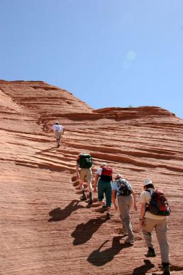 Hand-Toe Hold Climb of Ye'i Bi Cheii Trail