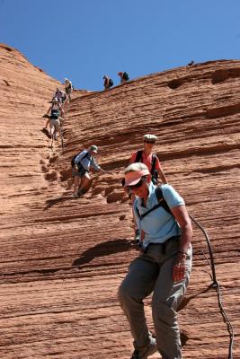 Ye'i Trail, Navajos Reportedly Ran Wagons Up & Down WIth Cable Safety (adjacent to rail)