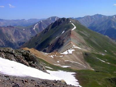 Looking Down on Ridgeline Leading to Summit of Whitecross Mtn. (13,532')