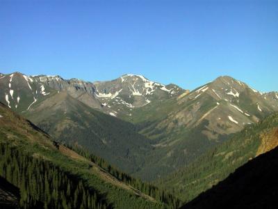 View of Handies Peak (14,048') (Center), & Whitecross Mtn. (13,532') From Silver Creek Trail