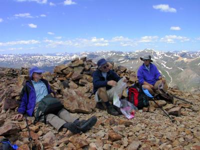  Kurt, James, & Barb on Summit of Sunshine Peak (14,001')