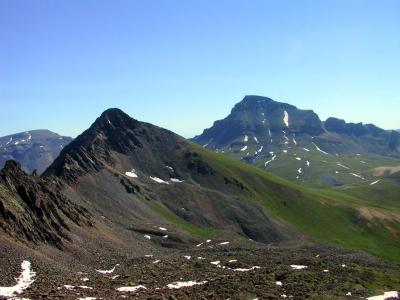 South Slope of Matterhorn (Near Left) and Uncompahgre (Distant Right) From Wetterhorn Trail