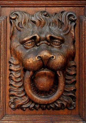 Prague - Town Council Door (Detail of Lion Face)
