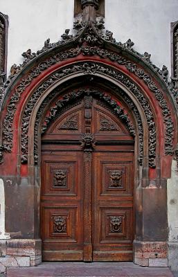 Prague - Town Council Door (Flowered Gothic Style)