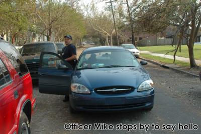 Officer Mike stops by to say hello