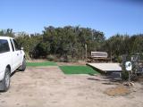 The whole package - a tent fits right on the lefthand green carpet