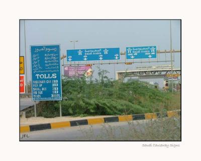 Saudi Causeway Signs