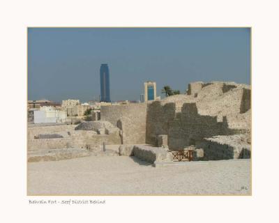 Bahrain Fort with Seef Area Behind