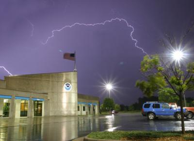 Lightning over the National Weather Service Training Center