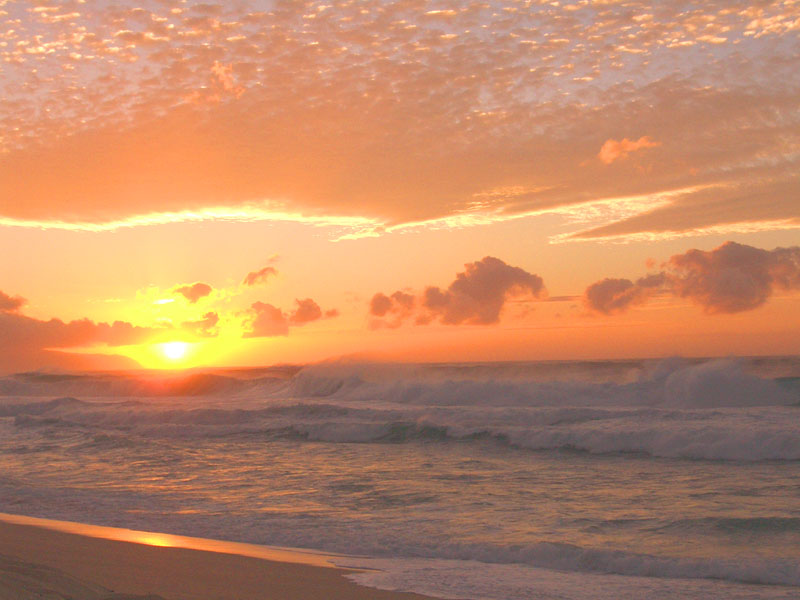 Sunset over Ekuhai Beach