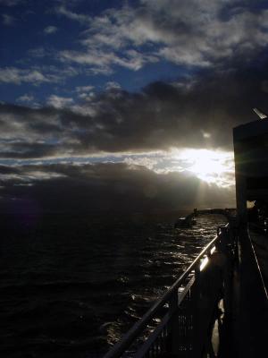 late afternoon sun from the side deck