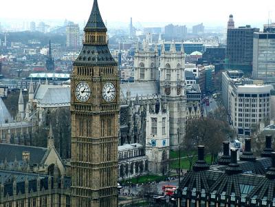 Big Ben and Westminster Abbey from the London Eye