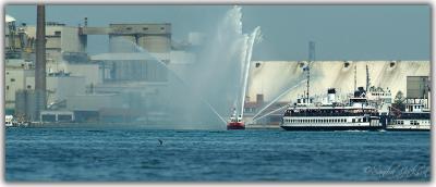 Fireboat at work