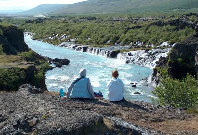 Gazing out over Barnafoss and the Hvita River
