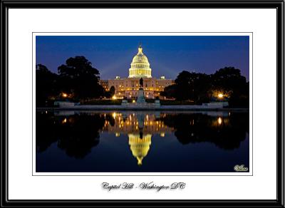 Night shot of US Capitol Hill, Washington DC