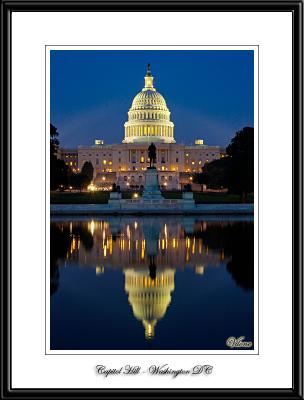Night shot of US Capitol Hill, Washington-DC