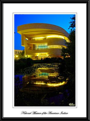 Night shot of National Museum of The American Indian-DC