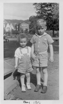 Chris and older brother, 1941