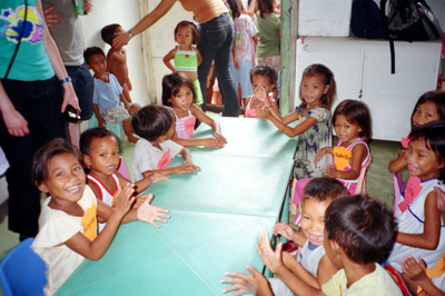 Sr. Evelyn School with Badjao Children