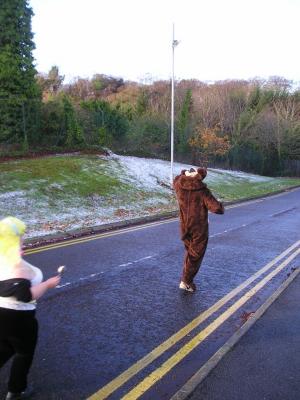 Jimmy doing his bit for Children in Need. Big Man is smoking....