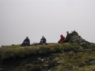 The lads sitting on the top of Dart Mountain