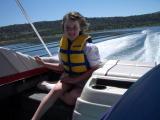 Taya likes riding on the boat