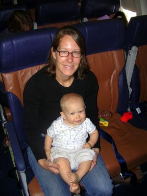 Mommy and Will on the Airplane