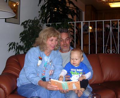 Reading with Great Uncle Mike and Great Aunt Mary Pat