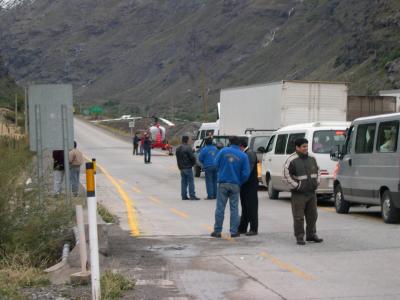 The Carabineros have blocked the road due to snow, but for $100US the Portillo helicopter will take you the rest of the way