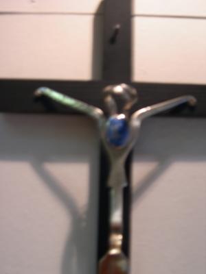 Cross made from a bent fork