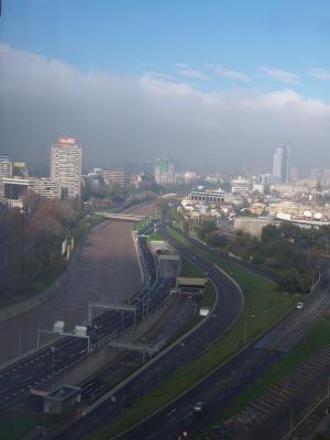 The Mapocho River dividing Santiago