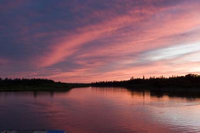 Sunset from the lodge looking up gutway