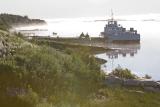 Barge Manitou II in fog