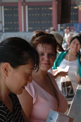 Doris and Nami at temple