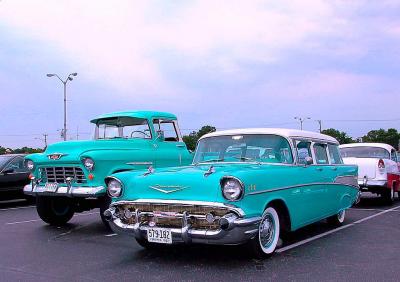 Chevys 57 Bel Air and 55 Chevy Truck 4x4