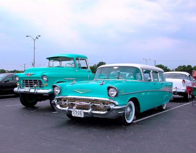 Chevys 57 Bel Air and 55 Chevy Truck 4x4