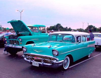 Chevys 57 Bel Air and Chevy Truck 4x4