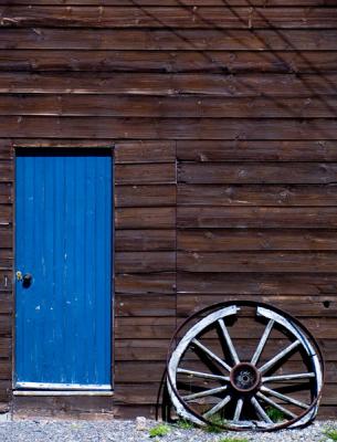 Blue door and Wheel