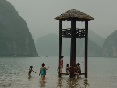 Old time bathing suits in Halong